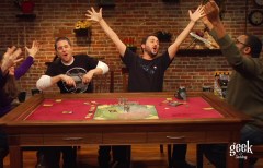 Host Wil Wheaton and his guests revel in their triumph over the co-op board game, Castle Panic.